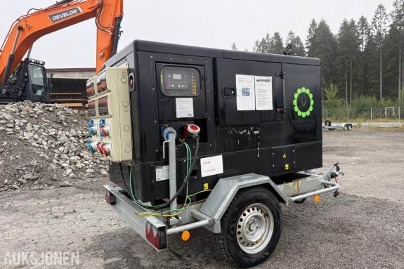 2022 Inmesol IK-022 tilhengermontert strømaggregat 18 kVA - 2732 timer.