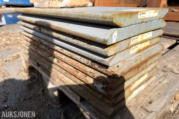 9 STK BOROX 500 SLITESTÅL / SLITEPLATER – 250 X 25 X 608 MM – UBRUKTE