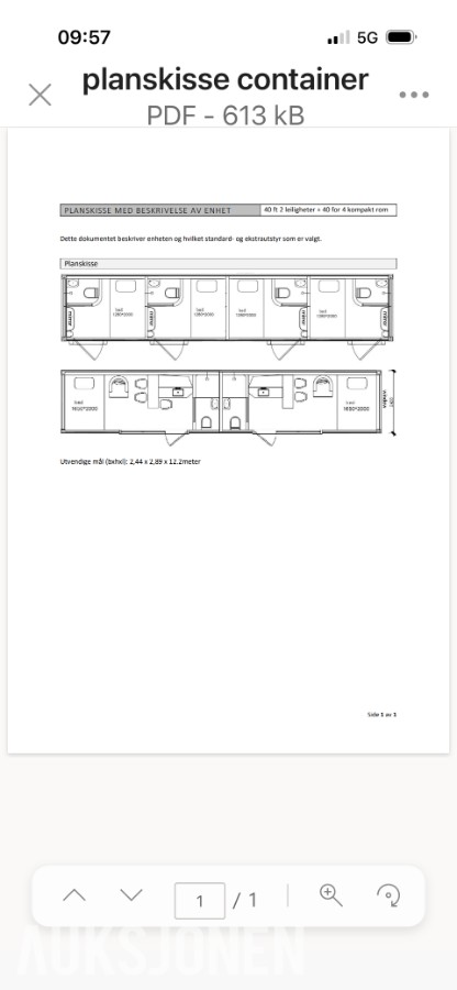 2022 Modulbasert overnattingsanlegg – flyttbare innredet containerbrakker 