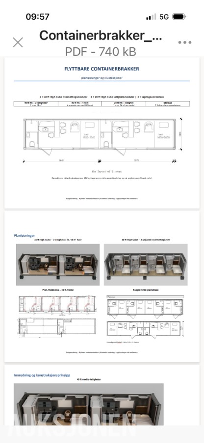 2022 Modulbasert overnattingsanlegg – flyttbare innredet containerbrakker 