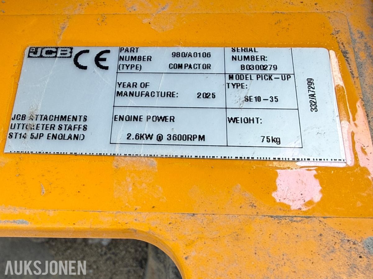 2025 JCB SE.10-35 vibroplate.