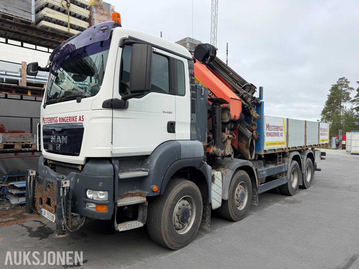 2008 MAN TGA 41.480 8X6 BB kranbil med Palfinger PK72002