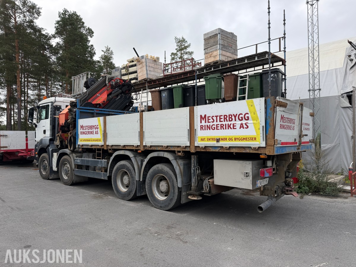 2008 MAN TGA 41.480 8X6 BB kranbil med Palfinger PK72002