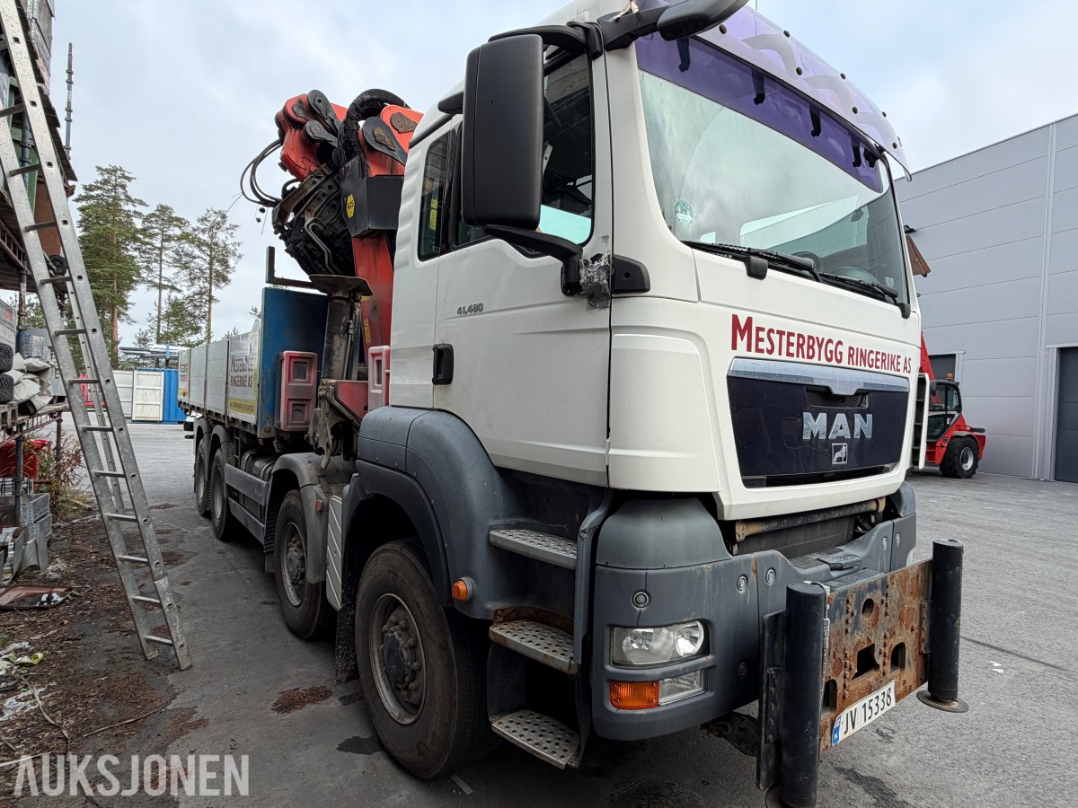 2008 MAN TGA 41.480 8X6 BB kranbil med Palfinger PK72002
