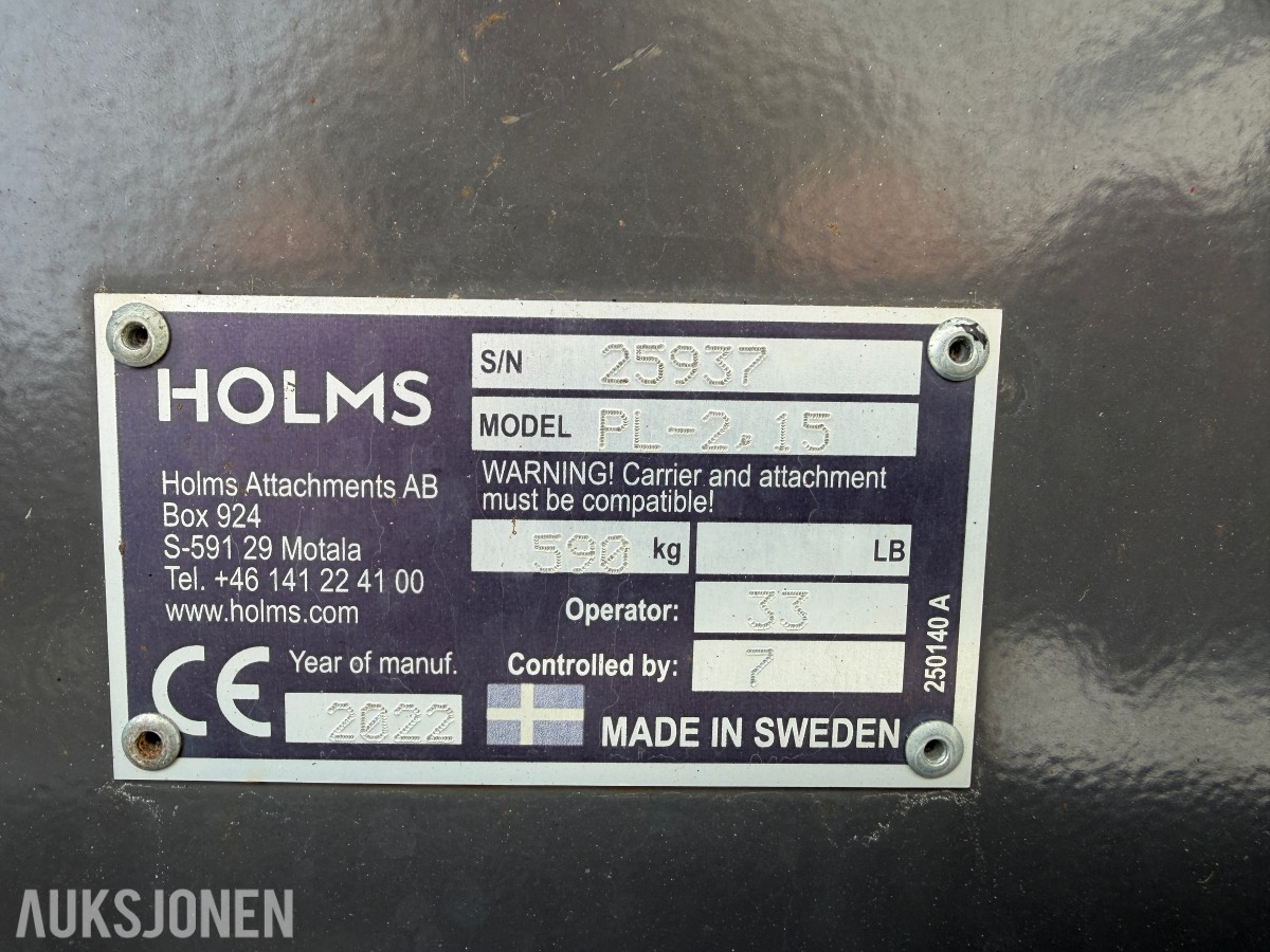 2022 Holms PL 215 m/sidekost vanning og hjul