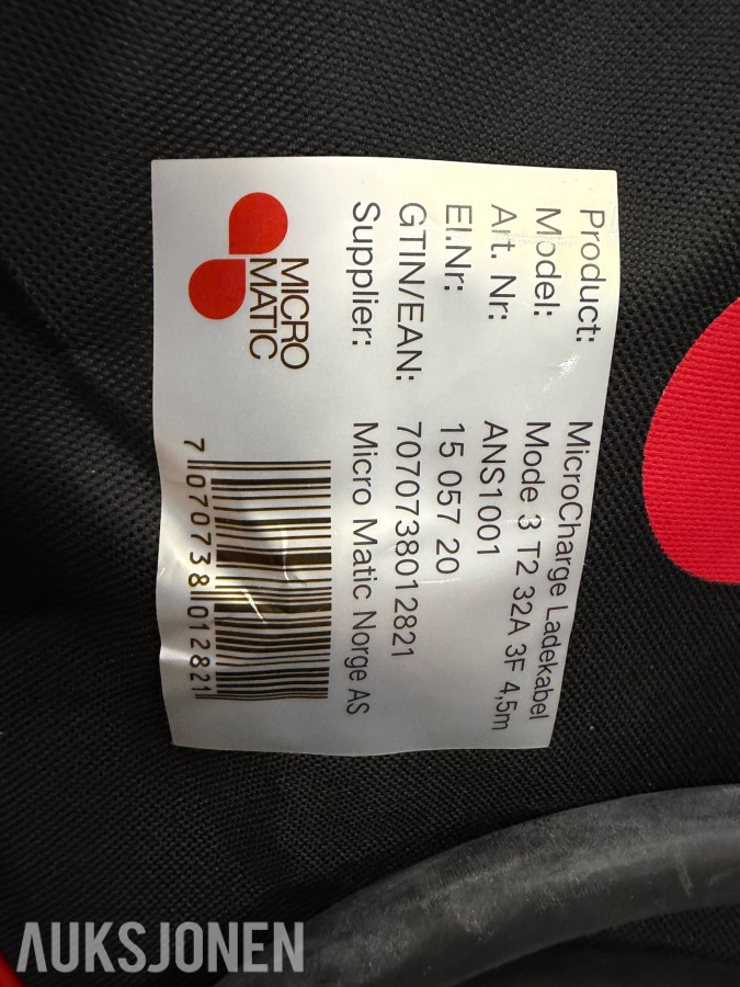 7 stykk Micro Matic MicroCharge ladekabel – 7,5 m