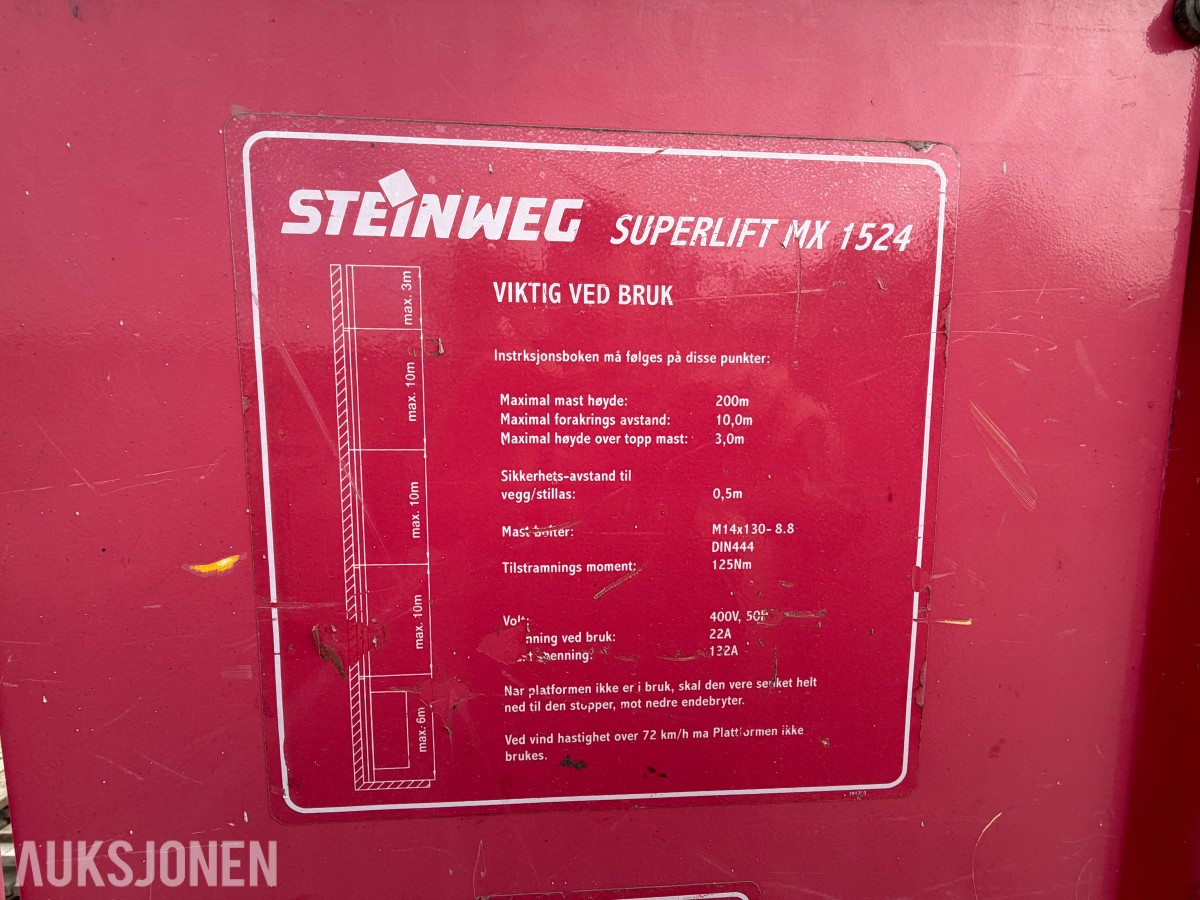 Steinweg Superlift MX 1524 Byggeplassheis