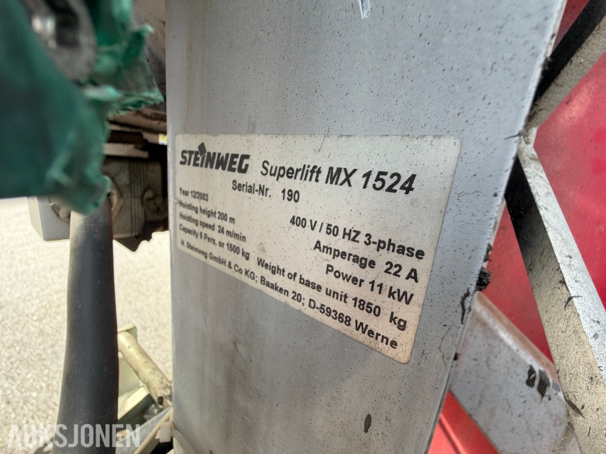 Steinweg Superlift MX 1524 Byggeplassheis