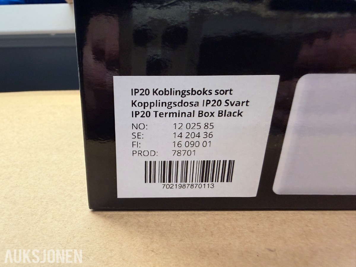 200 stykk SG Armaturen IP20 koblingsboks – sort