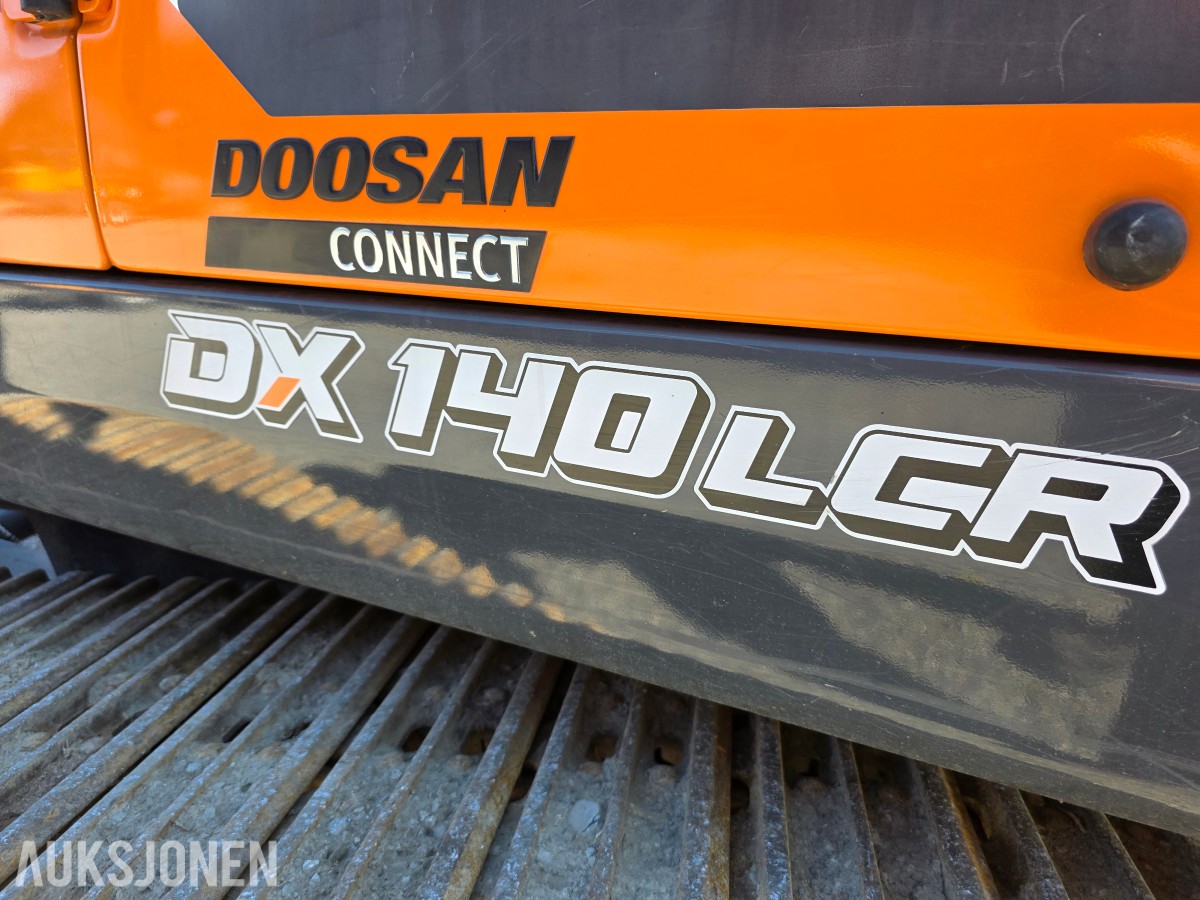 2022 Doosan DX140LCR-7 beltegraver 3235 timer-Engcon tiltrotator-sentralsmøring-gullavtale