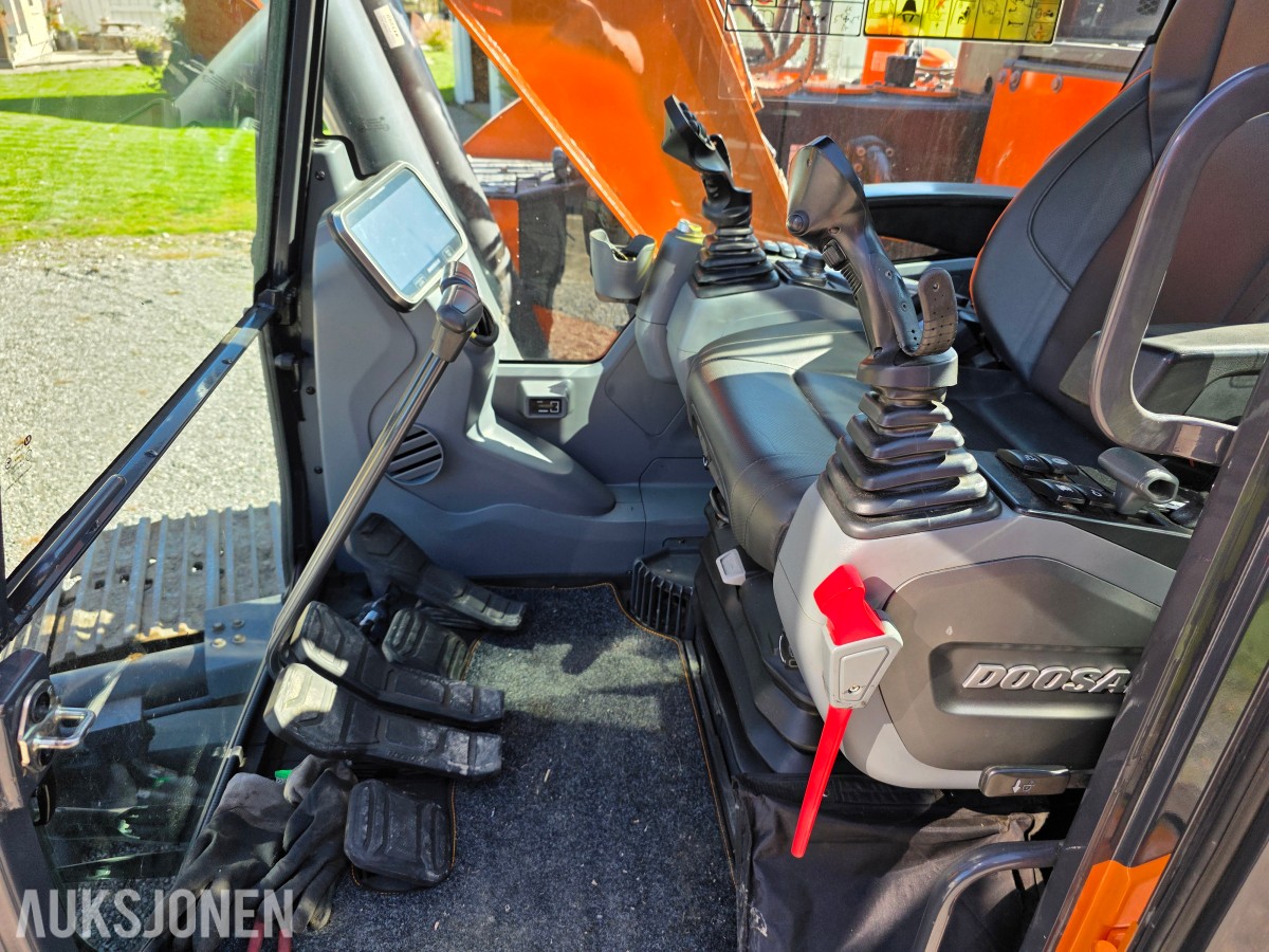 2022 Doosan DX140LCR-7 beltegraver 3235 timer-Engcon tiltrotator-sentralsmøring-gullavtale