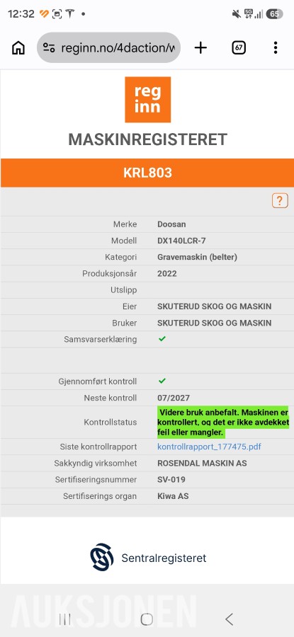 2022 Doosan DX140LCR-7 beltegraver 3235 timer-Engcon tiltrotator-sentralsmøring-gullavtale