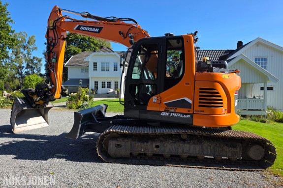 2022 Doosan DX140LCR-7 beltegraver 3235 timer-Engcon tiltrotator-sentralsmøring-gullavtale 
