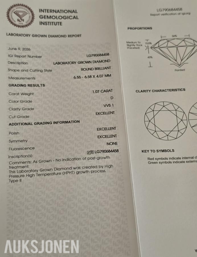Matchet par: 2,14CT Lab-diamanter - D/VVS1 - Triple Excellent.