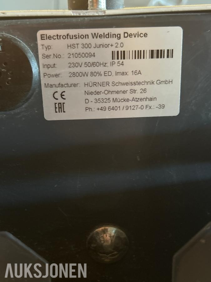 HÜRNER 300 Junior 2.0 Elektromuffe sveiseapparat