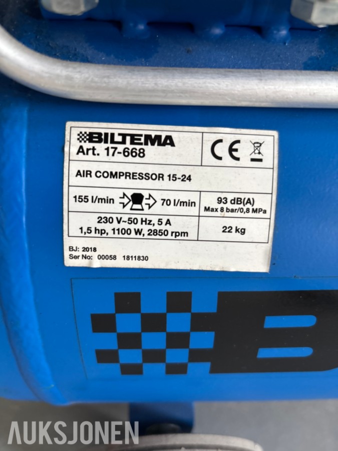 2018 Biltema Kompressor 24L