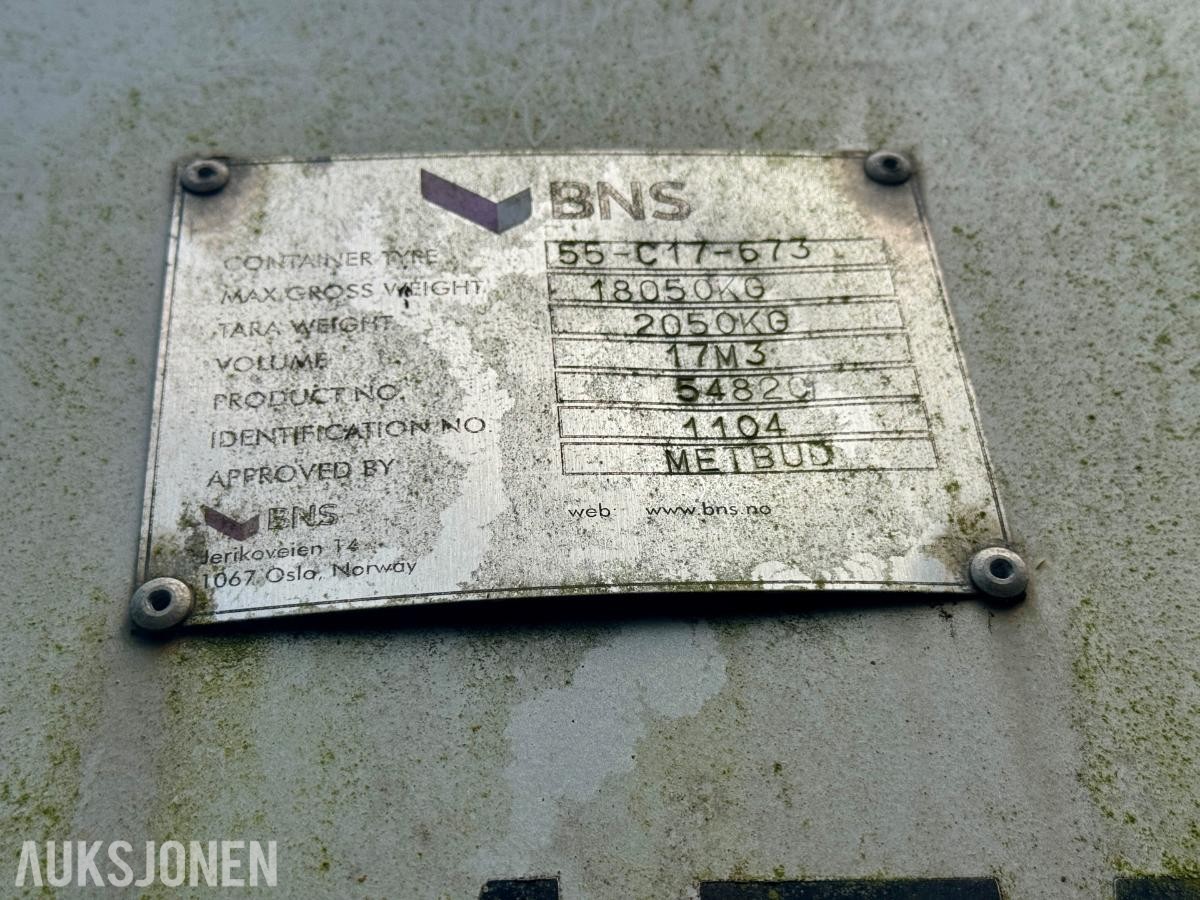 BNS bosscontainer beregnet for 3-akslet krokbil