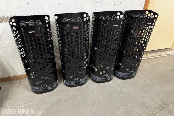 4 stk Helo 9 kW badstuovner for 9-13 m3 badstu komplett med stein. 