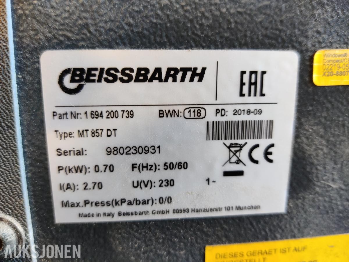 2018 Beissbarth MT 857 DT Avbalanseringsmaskin