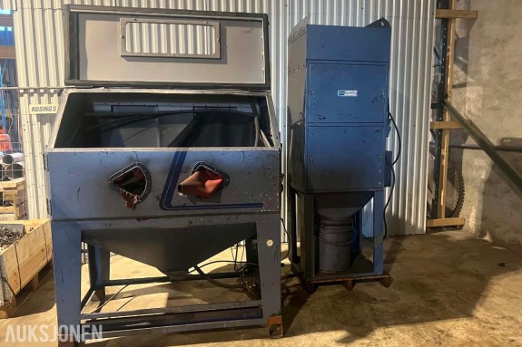 1995 Guyson Euroblast 7PF industrielt sandblåsekabinett med syklon og støvavsug Euroblast 7PF System