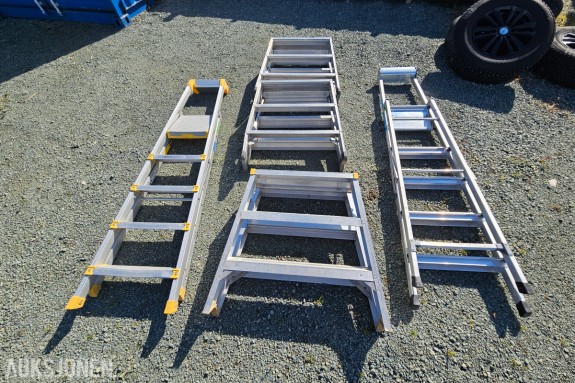 Parti aluminiumstrapper og arbeidsbukker - Wibe - Zarges - Grove Knutsen - merket etter EN 131