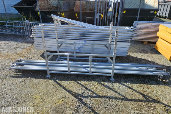 Parti Instant fasadestillas i aluminium - dekk, rammer og spir - diagonaler og gelendere - typegodkjent 17/15