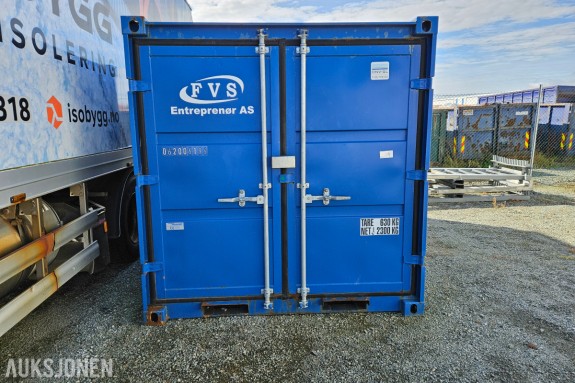 CONTAINEX lagercontainer - utvendig 220 x 240 cm - 630 kg egenvekt - 2300 kg nyttelast - doble dører med låsekasse
