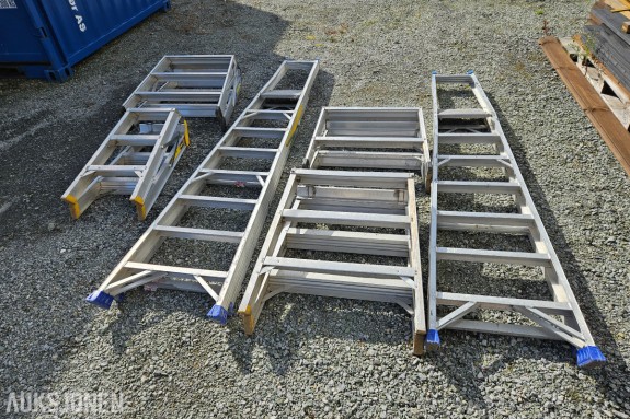 Parti aluminiumsstiger - gardintrapper og trappepaller - Wibe og Zarges - profesjonell kvalitet