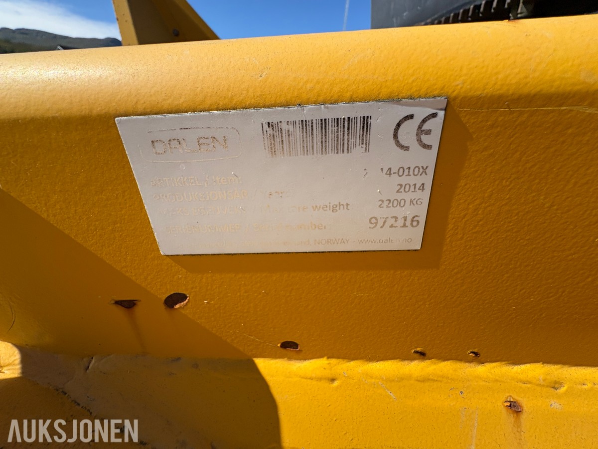 2014 Dalen 2014-010X Snøfres, PTO, 2200 kg