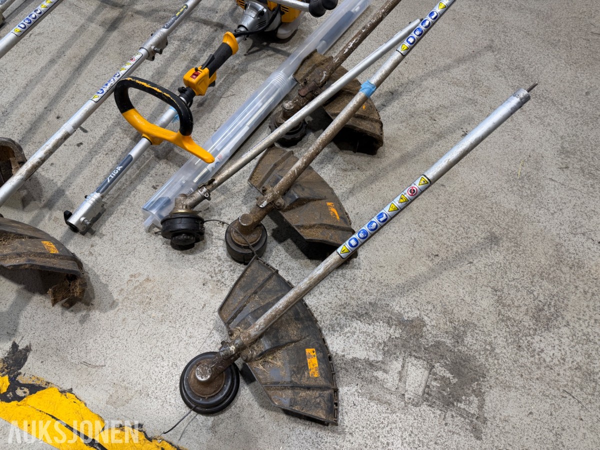 Parti med ryddesager og hekkesakser - Stihl, Stiga, Makita