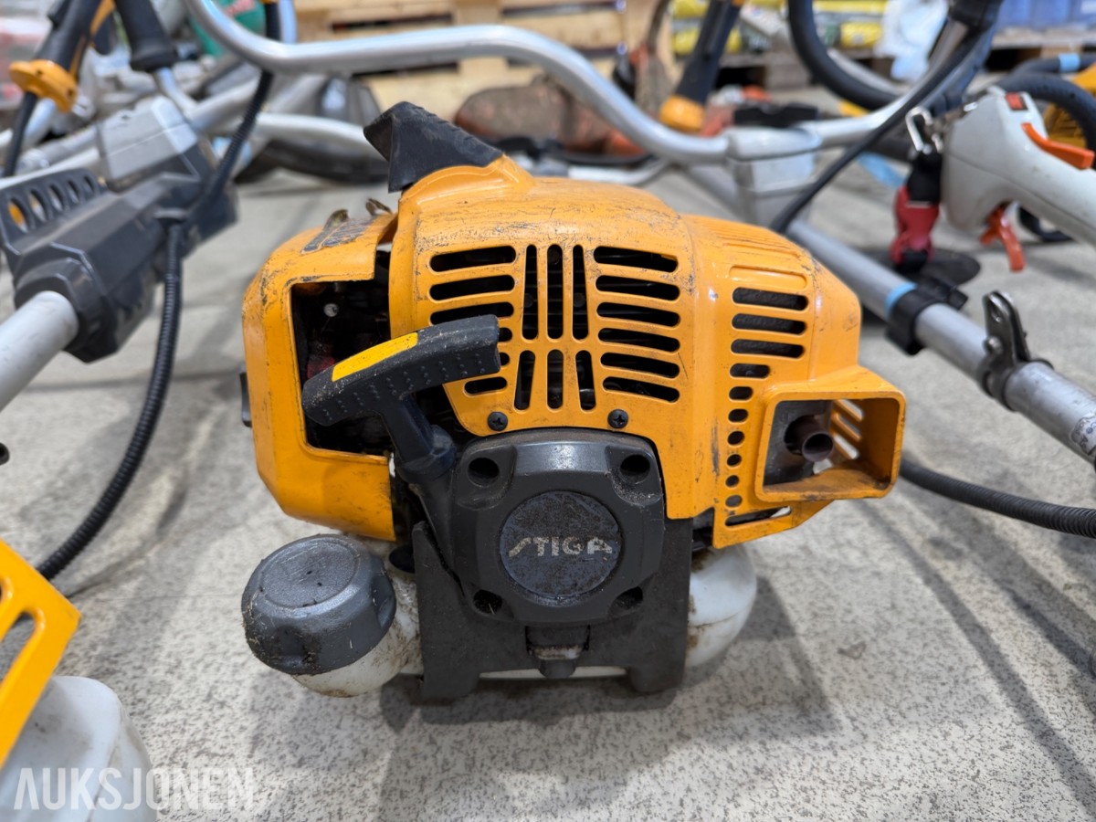 Parti med ryddesager og hekkesakser - Stihl, Stiga, Makita