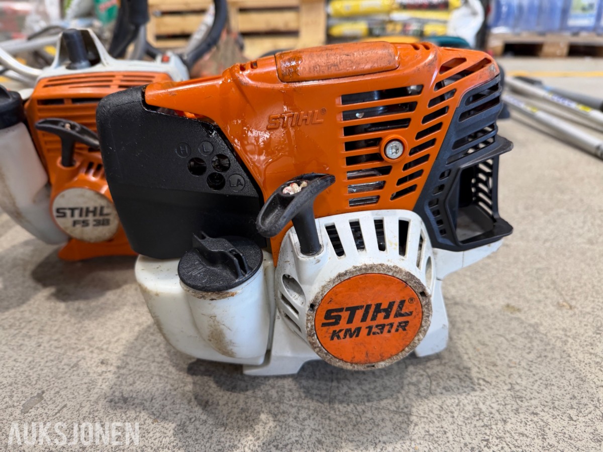 Parti med ryddesager og hekkesakser - Stihl, Stiga, Makita
