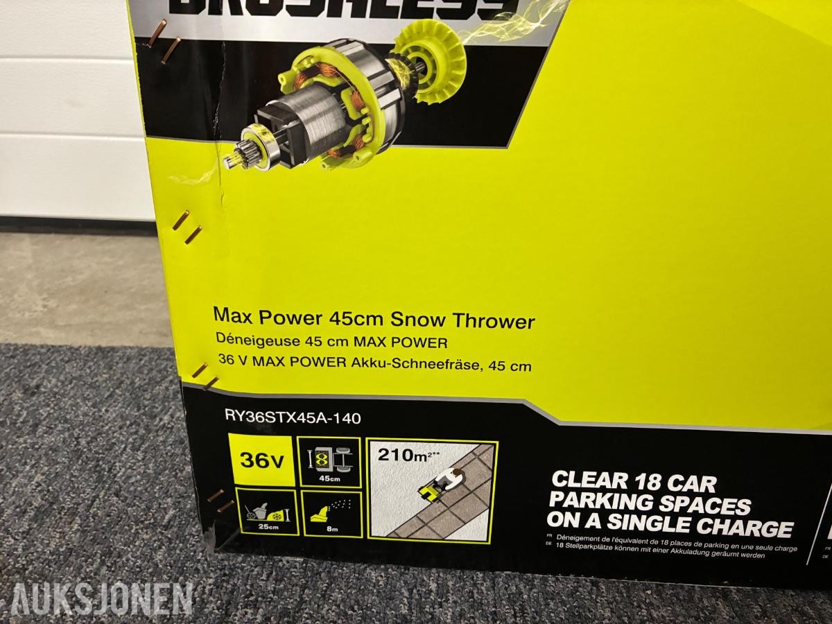 Ryobi 36V MAX POWER snøfreser RY36STX45A-140