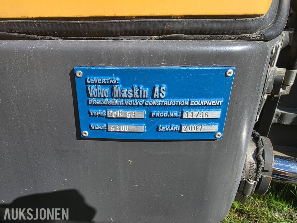 2007 Volvo ECR58 PLUS Minigraver - MVA FRI