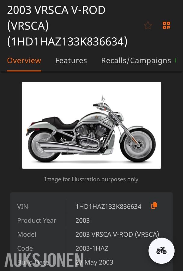 2003 Harley-Davidson V-Rod 15620 km
