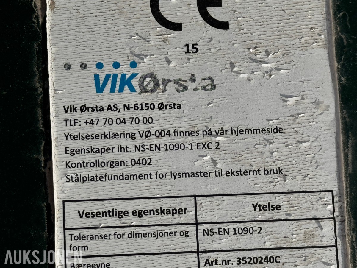 10 Stk Lysmast fundament - Vik Ørsta