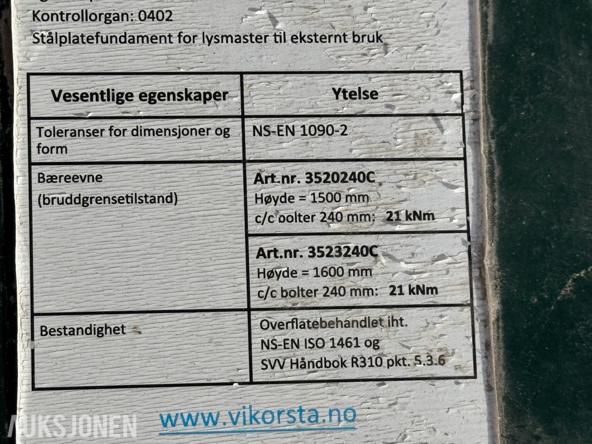 10 Stk Lysmast fundament - Vik Ørsta