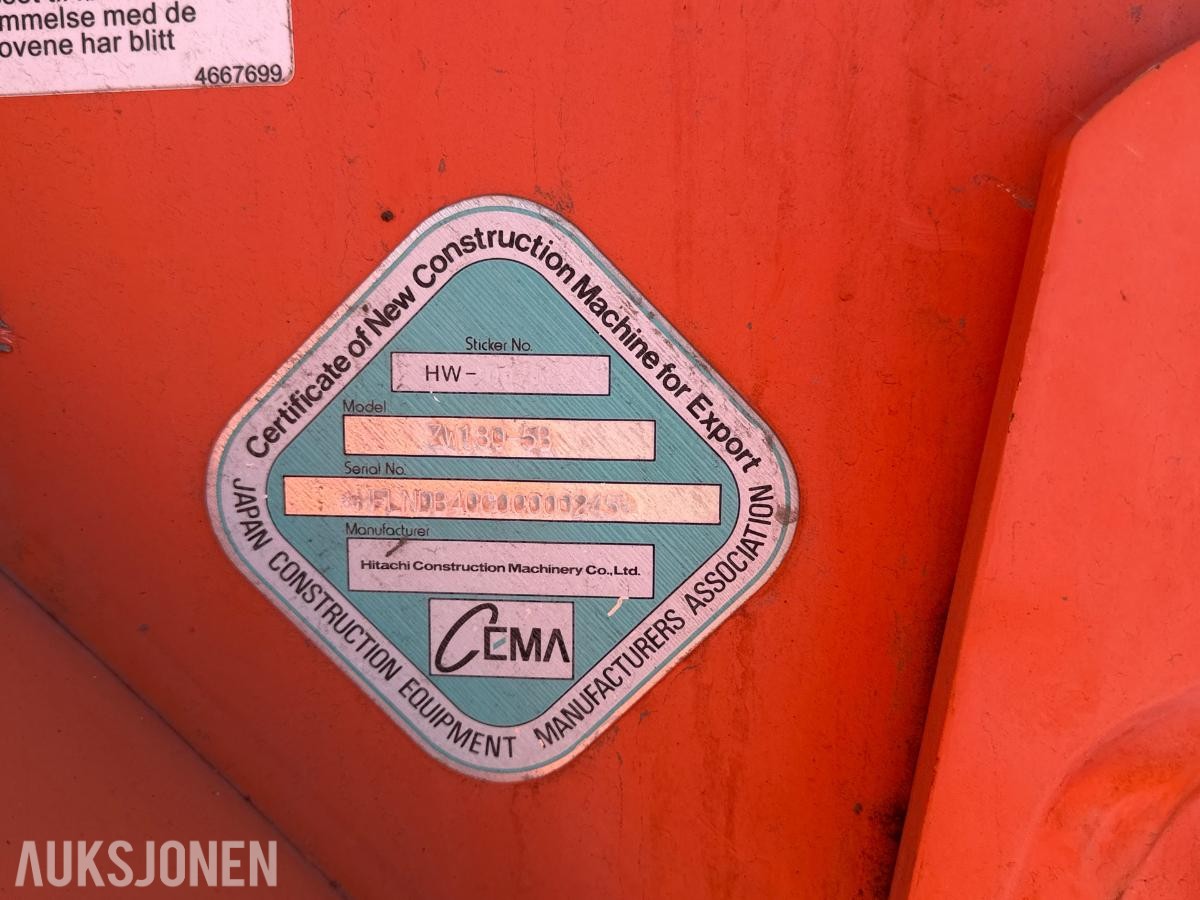 2016 Hitachi ZW180-5B hjullaster med skuffe / Spakstyring