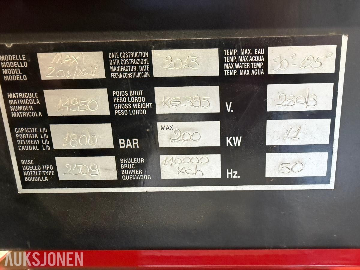 2013 Maxi 201/X-V varmtvann høytrykksspyler 200 bar