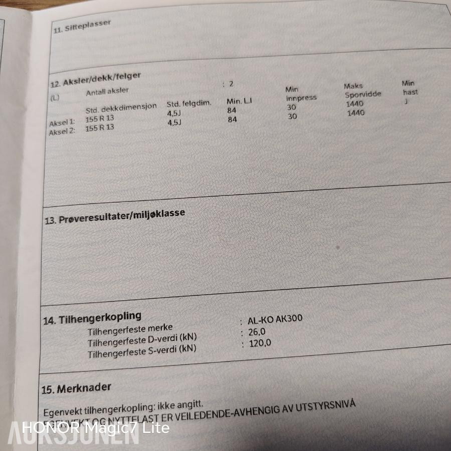 2022 - 0490 Brenderup tilhenger 4310tb 2000kg