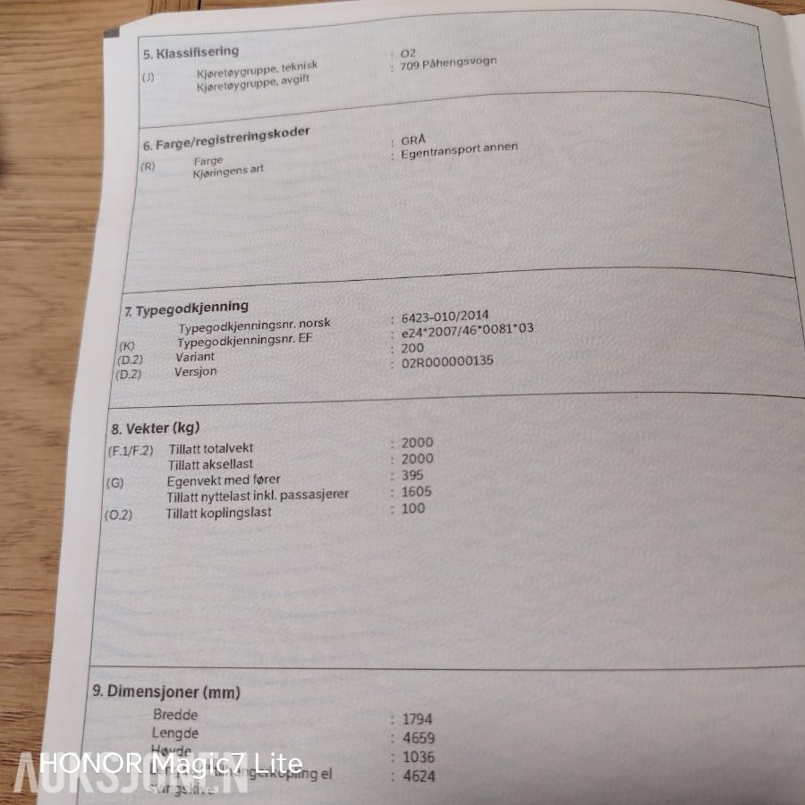 2022 - 0490 Brenderup tilhenger 4310tb 2000kg