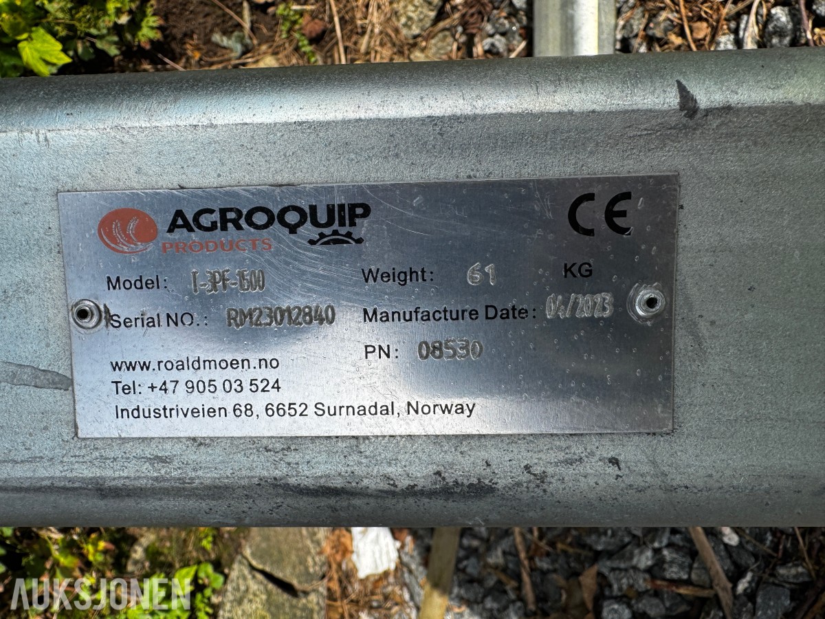 Agroquip 1,5 tonns kapasitet - 3-punkt fast pallegaffel I-3PF-1500