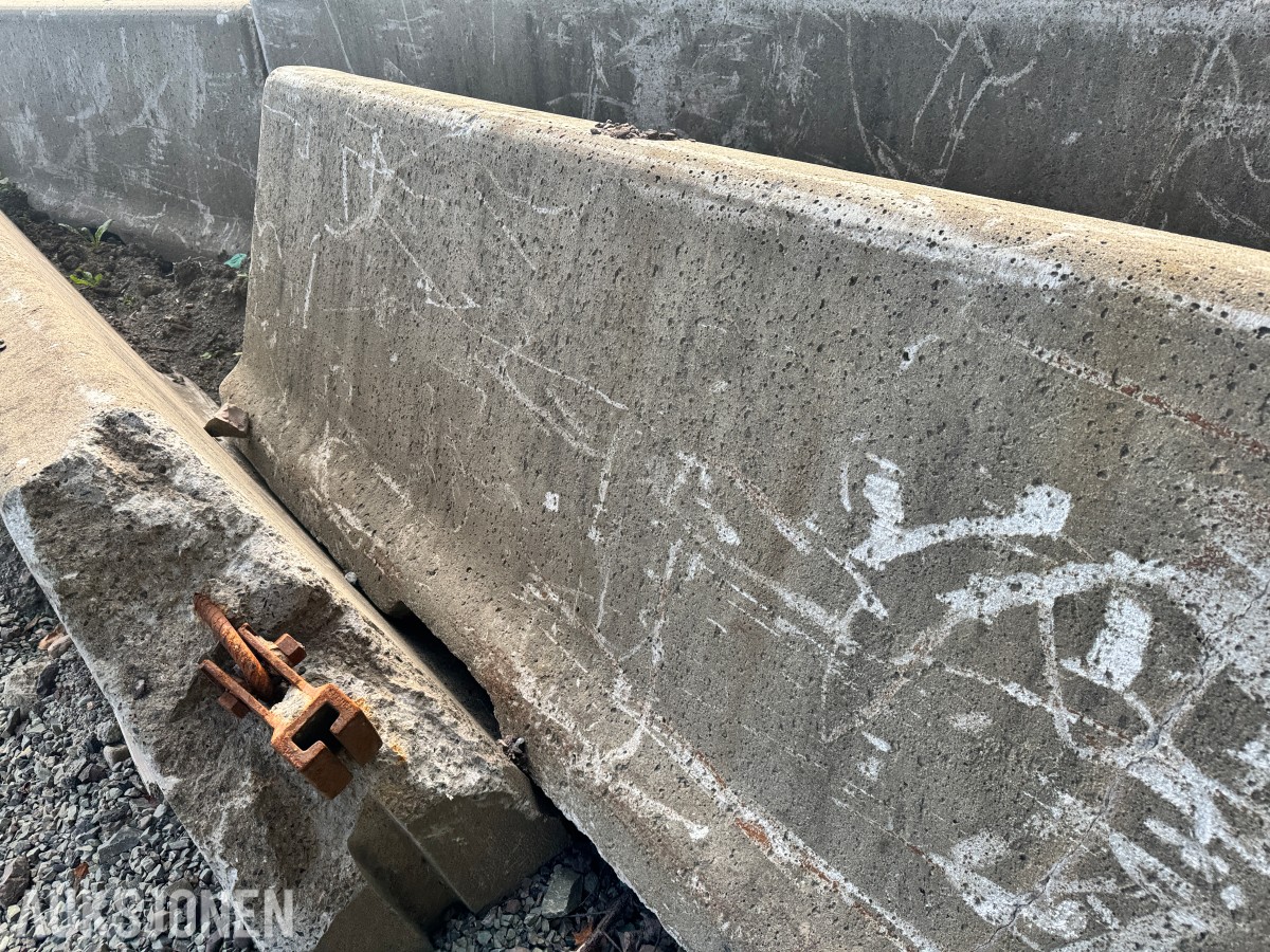 Betong sperrelementer (New Jersey-elementer) - 12 stk