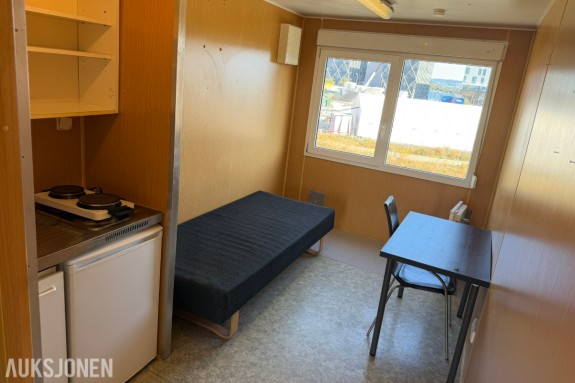 2004 20 fots Uniteam modulcontainer - Boligbrakke - Brakkerigg med dusj, kjøkken, seng og spiseplass