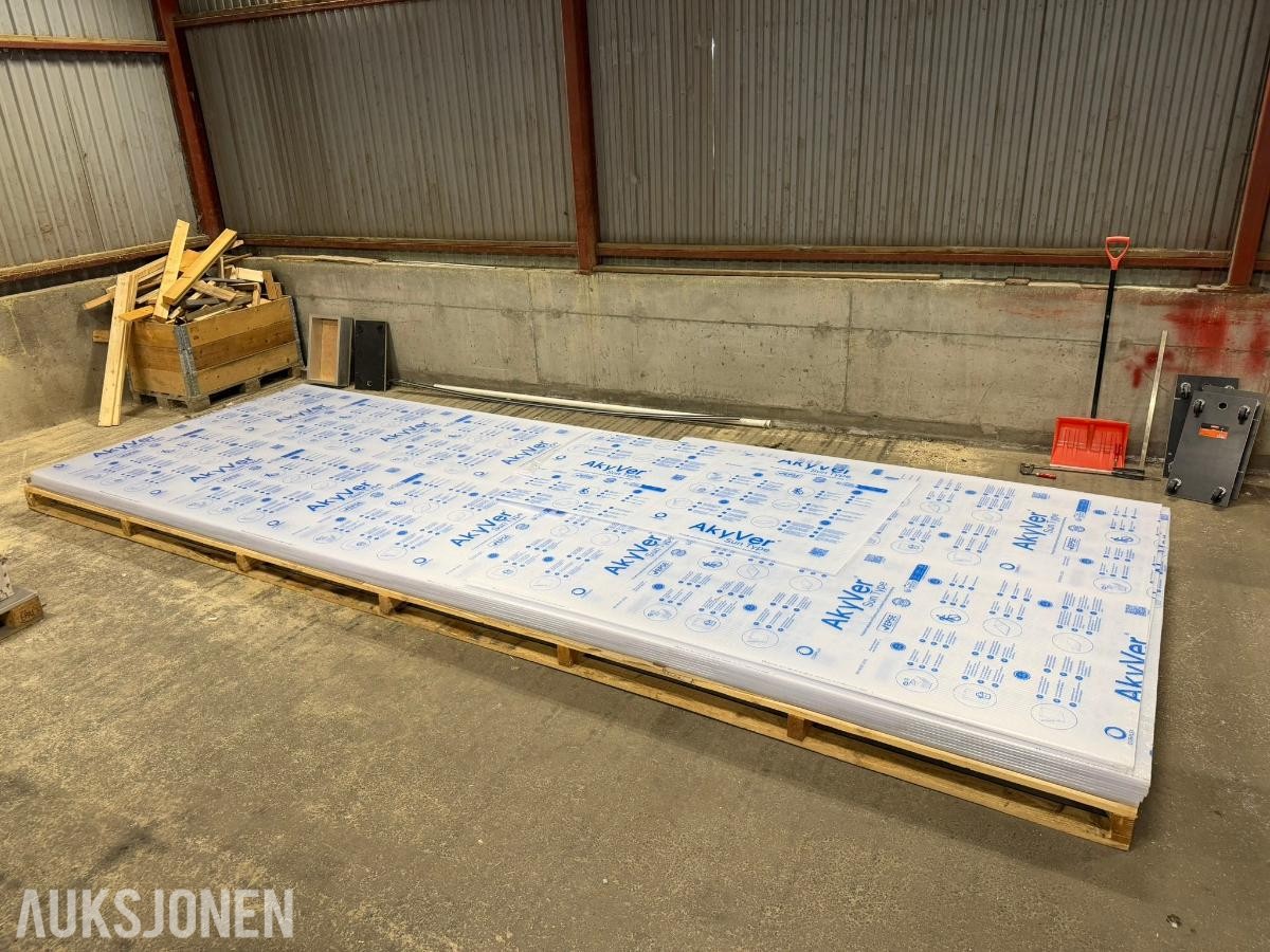 AkyVer polykarbonatplater - 9 stk hele - 600x210cm