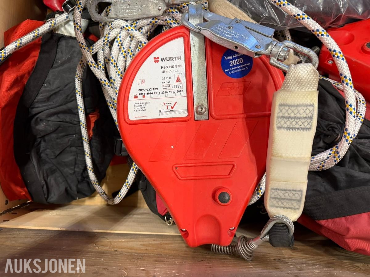 Würth fallsikringsutstyr med fallblokker seler og tau