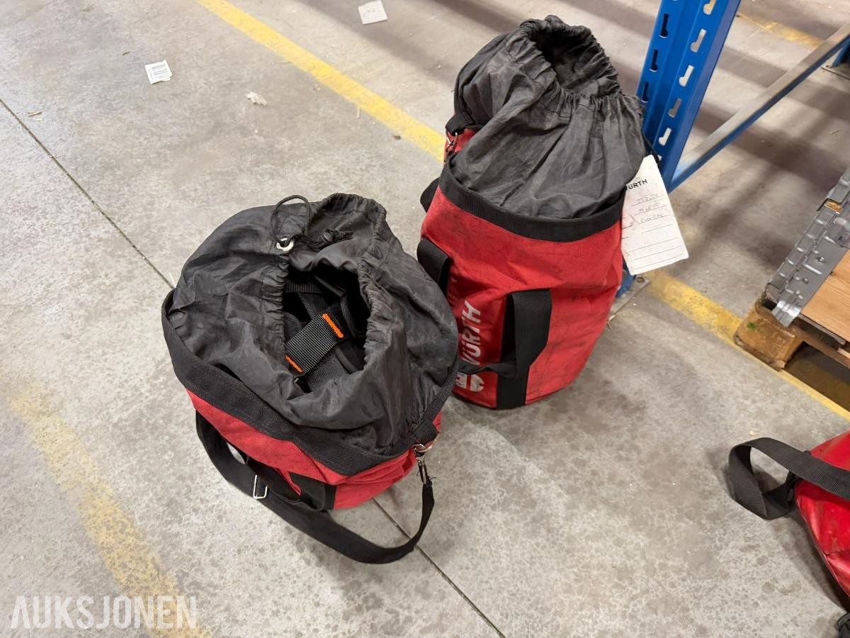 Würth fallsikringsutstyr med fallblokker seler og tau