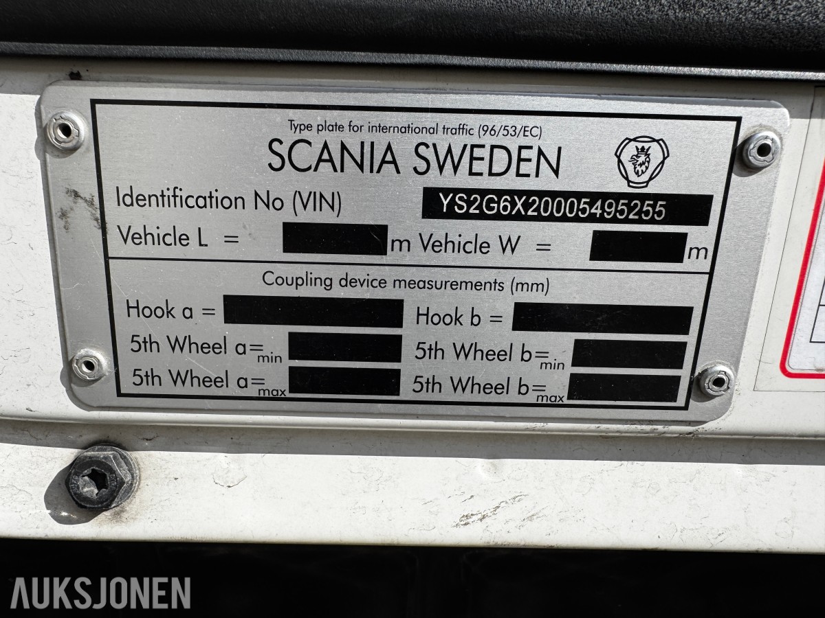 2018 Scania G 490 kjølebil med løftelem. 