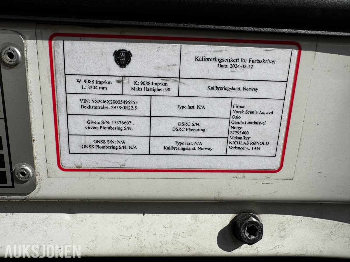 2018 Scania G 490 kjølebil med løftelem. 