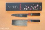 48 TIMERS AUKSJON – Senko Damaskus 67-lags Kiritsuke & Nakiri + Ostesett